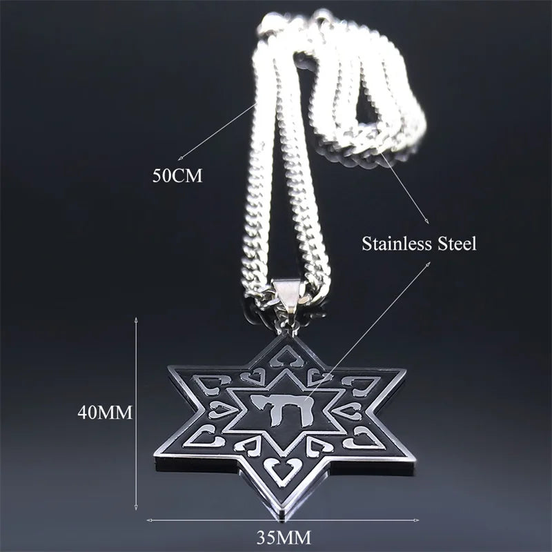 Magen David Star Jewish Chai Necklace