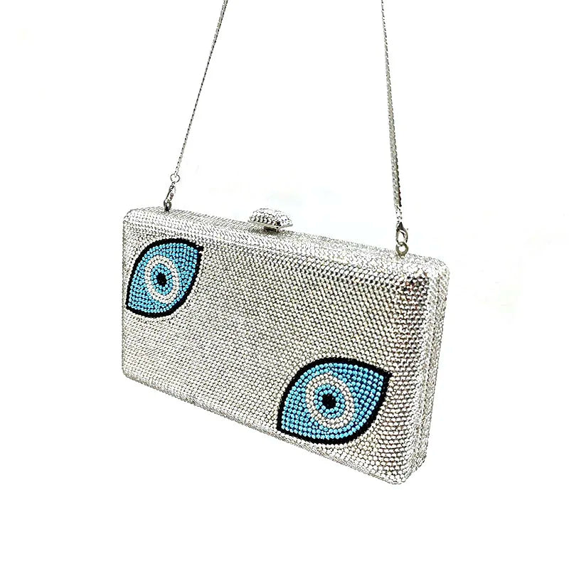 Crystal Evil Eye Design Clutch