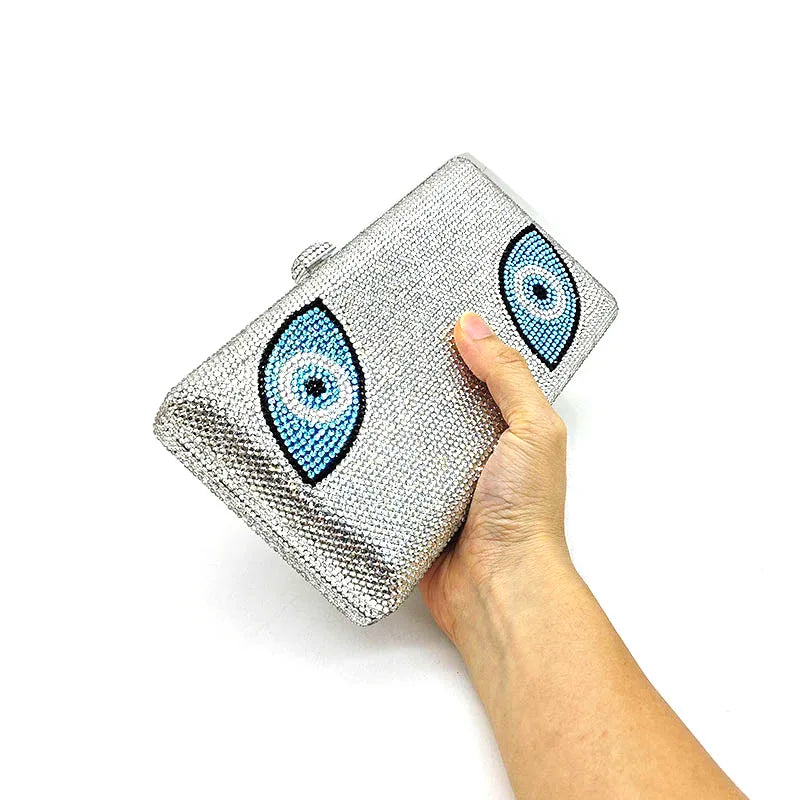 Crystal Evil Eye Design Clutch