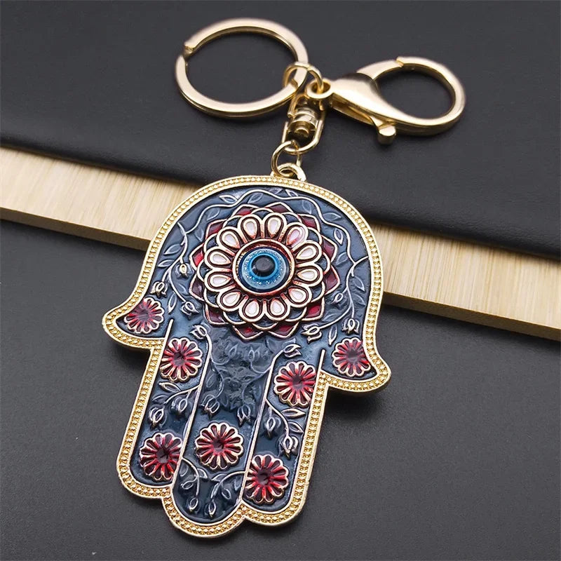 Hand of Fatima Hamsa Keychain