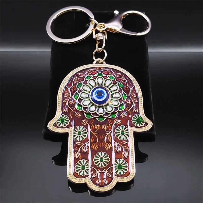 Hand of Fatima Hamsa Keychain