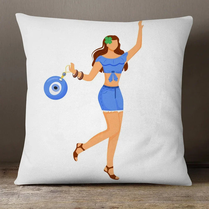 Evil Eye Hamsa Hand Pillow Case