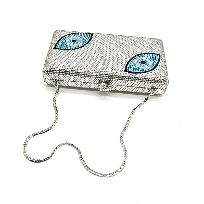 Crystal Evil Eye Design Clutch