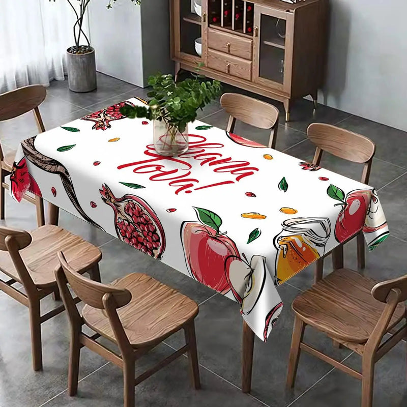 Shana Tova Waterproof Tablecloth for Rosh Hashanah