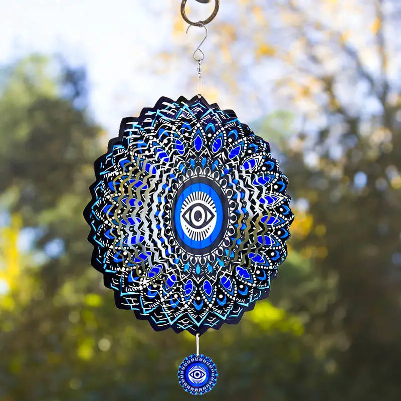 Blue Evil Eye Wind Spinner Hanging Decoration