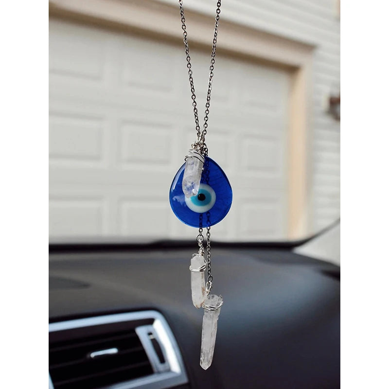 Evil Eye Pendant Quartz Keychain Wall Hanging