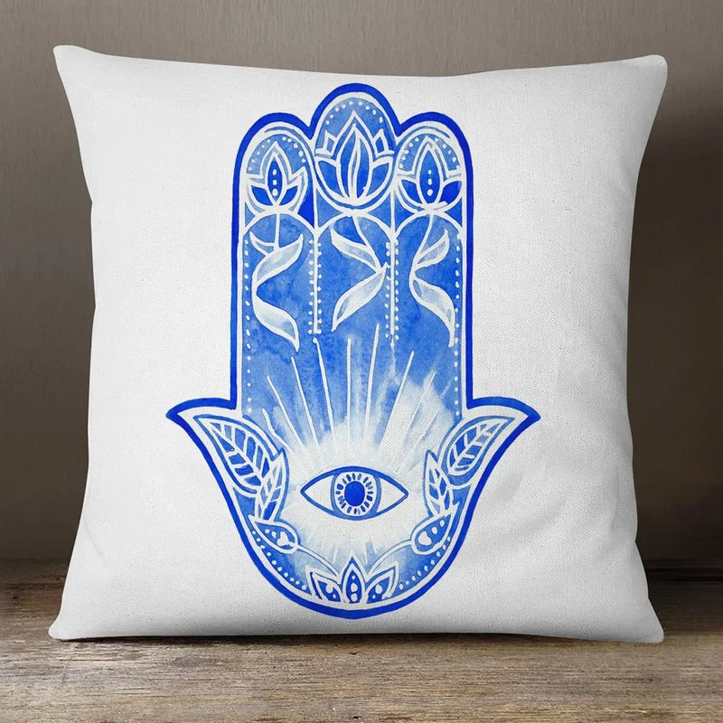 Evil Eye Hamsa Hand Pillow Case