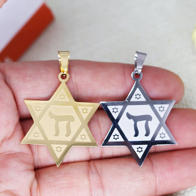 2PCS Hexagram Chai Charm Pendants for Bracelet