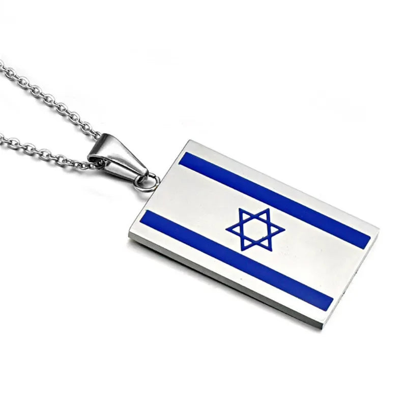 Israel Flag Pendant Necklace