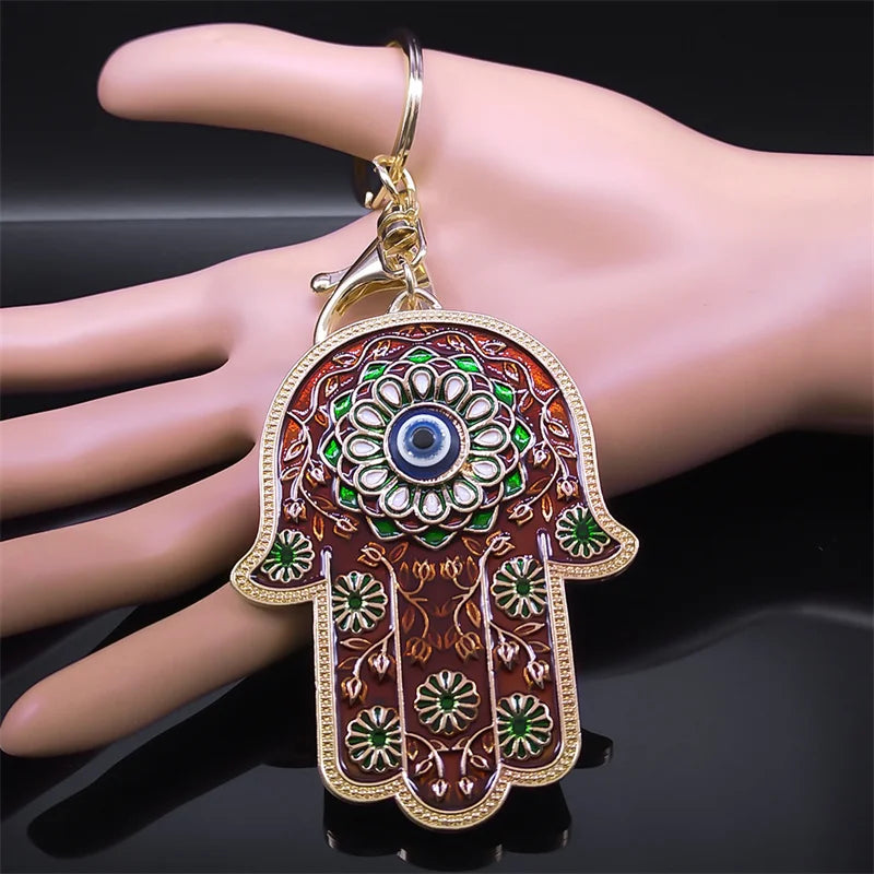 Hand of Fatima Hamsa Keychain