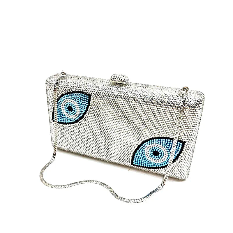 Crystal Evil Eye Design Clutch