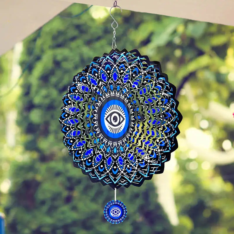 Blue Evil Eye Wind Spinner Hanging Decoration