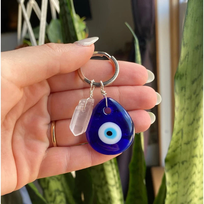 Evil Eye Pendant Quartz Keychain Wall Hanging