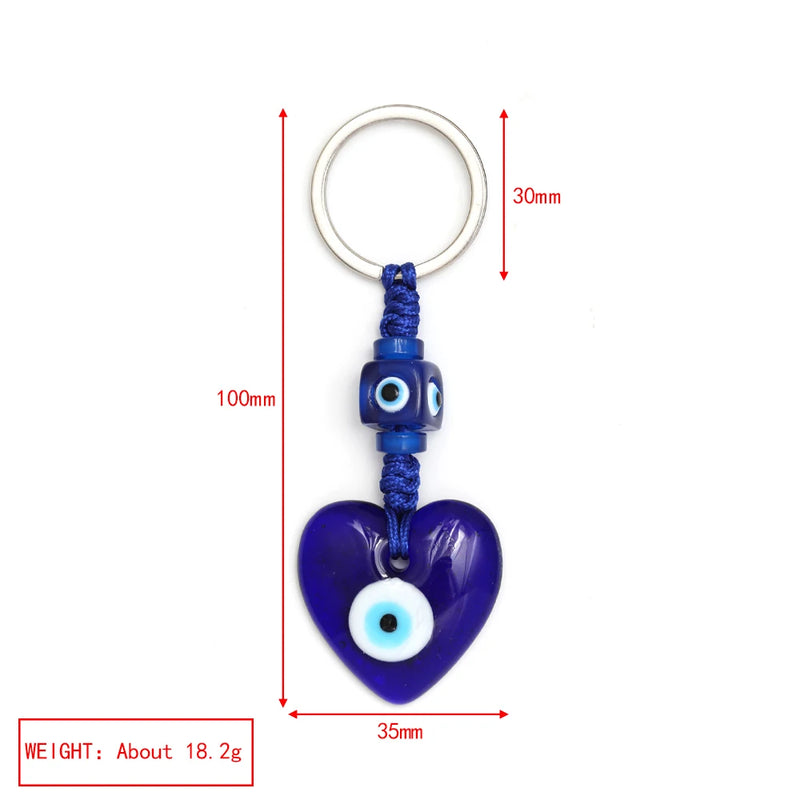 Evil Eye Heart Star Hamsa Hand Keychain