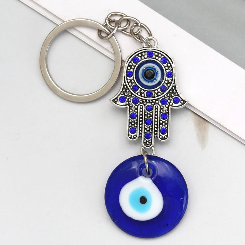 Evil Eye Heart Star Hamsa Hand Keychain