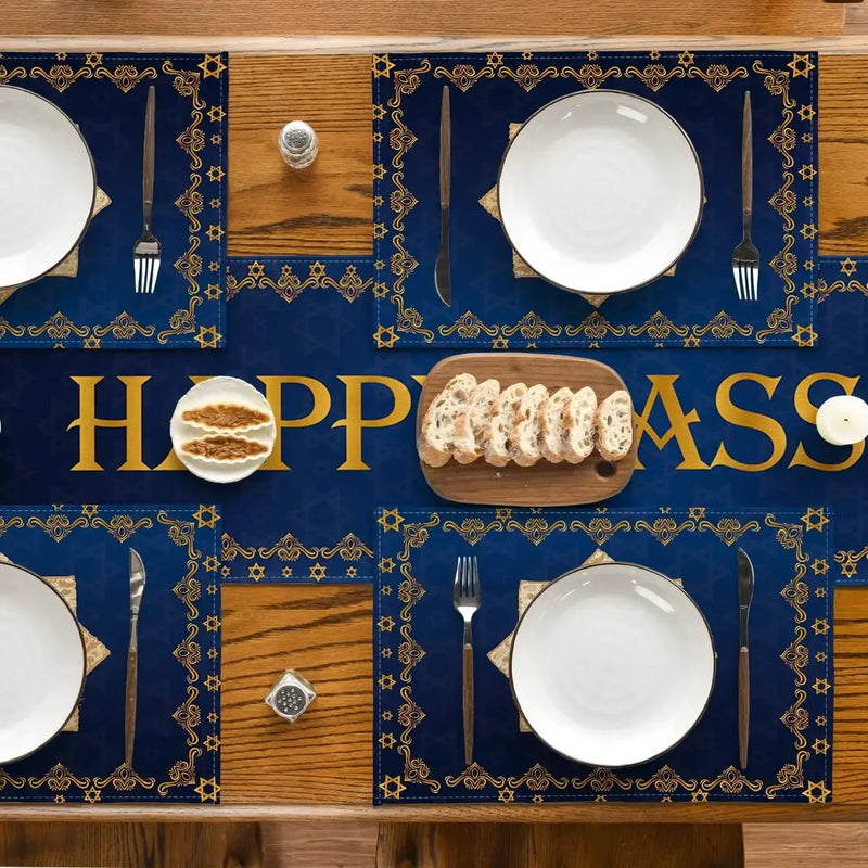 1pc Happy Passover Linen Placemat