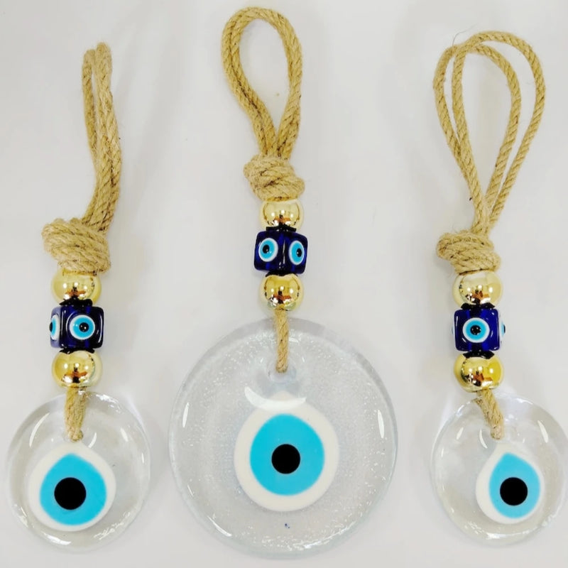 Blue Turkish Evil Eye Pendant Wall Hanging