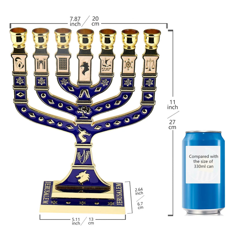 12 Tribes of Israel Candlestick Menorah