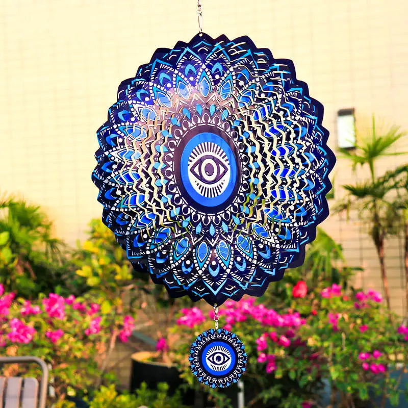 Blue Evil Eye Wind Spinner Hanging Decoration