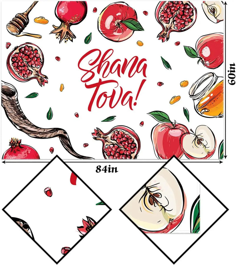 Shana Tova Waterproof Tablecloth for Rosh Hashanah