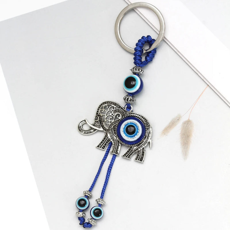 Evil Eye Heart Star Hamsa Hand Keychain