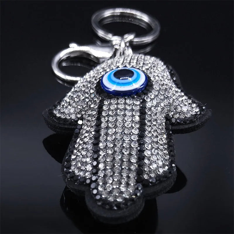 Evil Eye Hamsa Hand Keychain