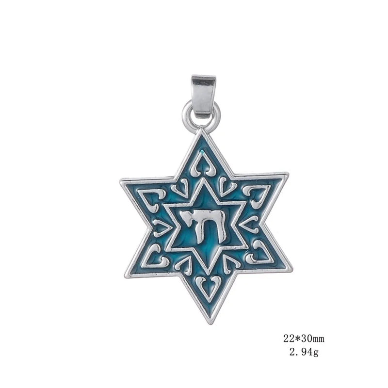 Vintage Jewish Star of David Chai Necklace Pendant