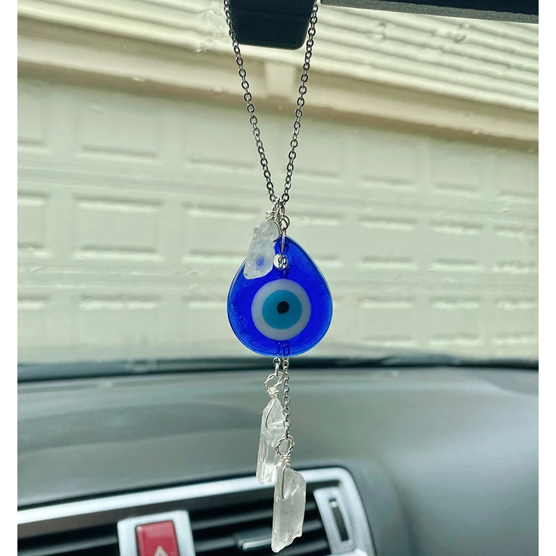 Evil Eye Pendant Quartz Keychain Wall Hanging