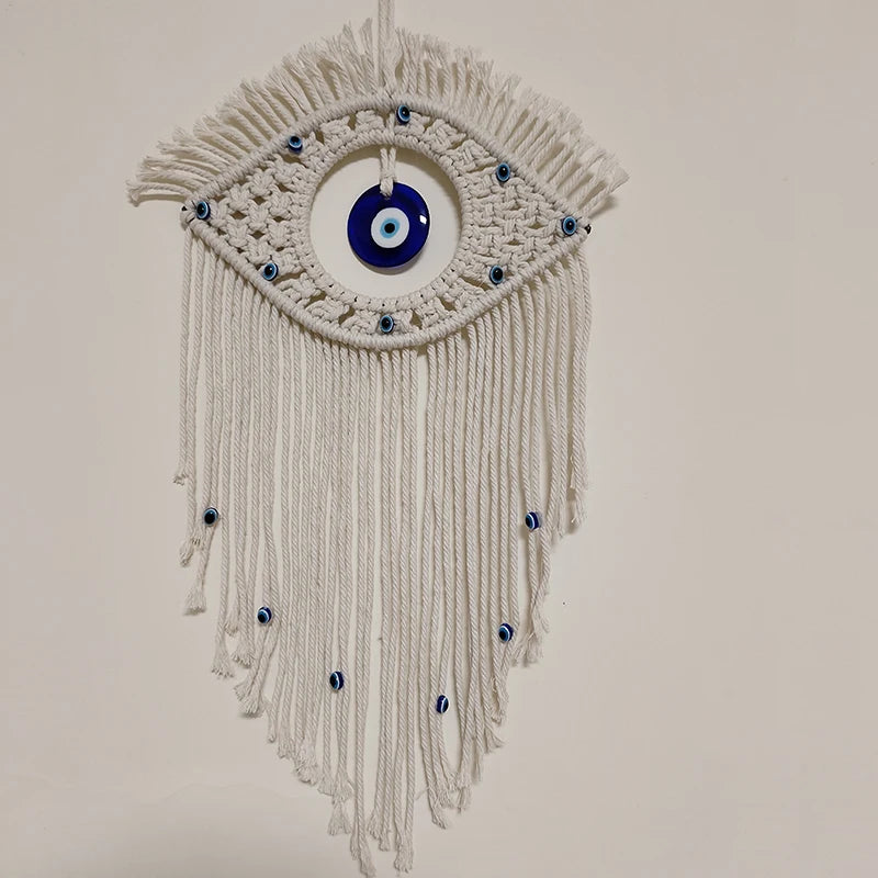 Handmade Macrame Wall Hanging with Evil Eye