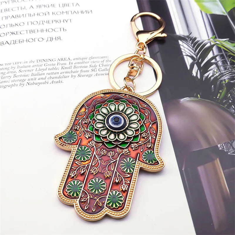 Hand of Fatima Hamsa Keychain