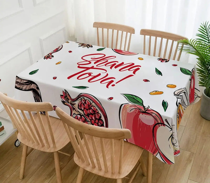 Shana Tova Waterproof Tablecloth for Rosh Hashanah