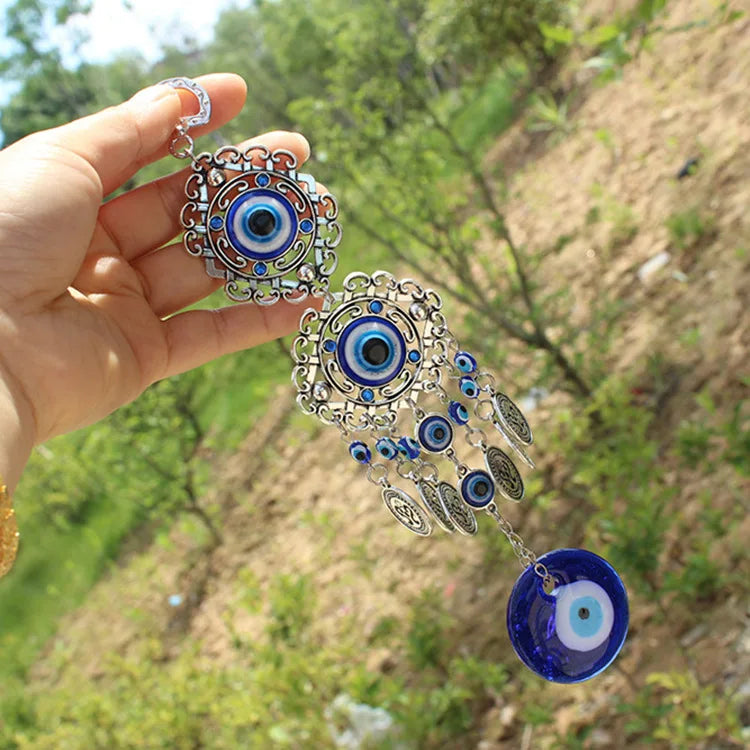 Blue Evil Eye Hamsa Wall Hanging Pendant Amulet